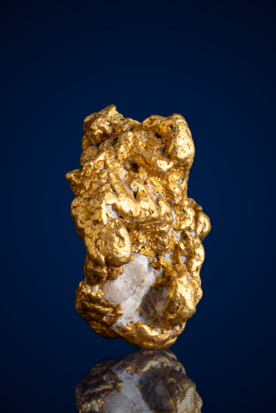 Organic, Lustrous Natural Gold Nugget with Quartz - Alaska - 3.18 grams (image for) Organic, Lustrous Natural Gold Nugget with Quartz - Alaska - 3.18 grams